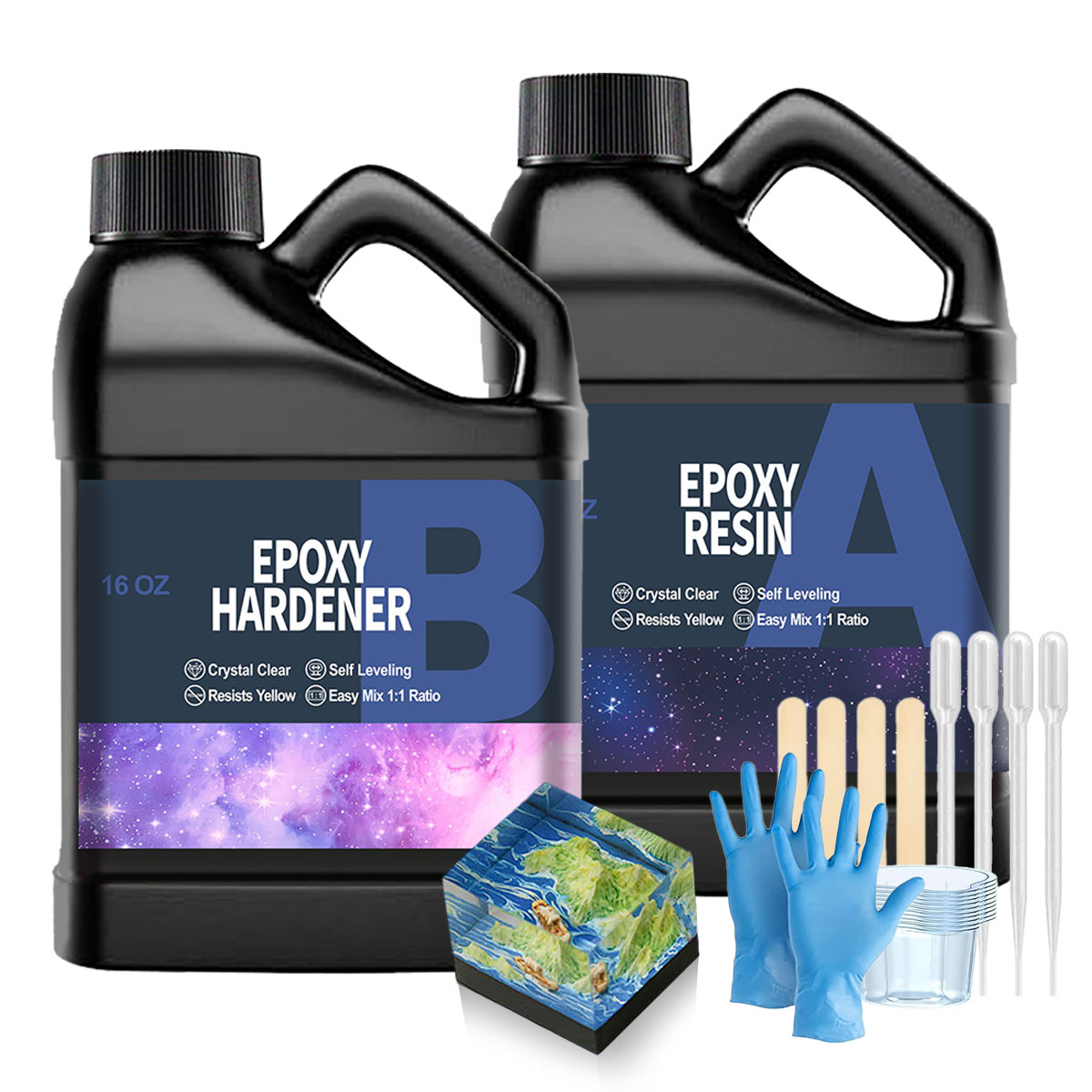 Resin Jewelry Kit - Kit Resin Epoksi Bening 32OZ, Tidak