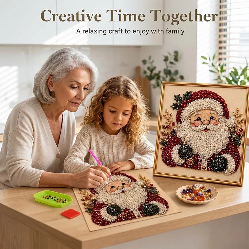 Resin Craft For Beginners - Set Lukisan Berlian Mutiara Natal dengan