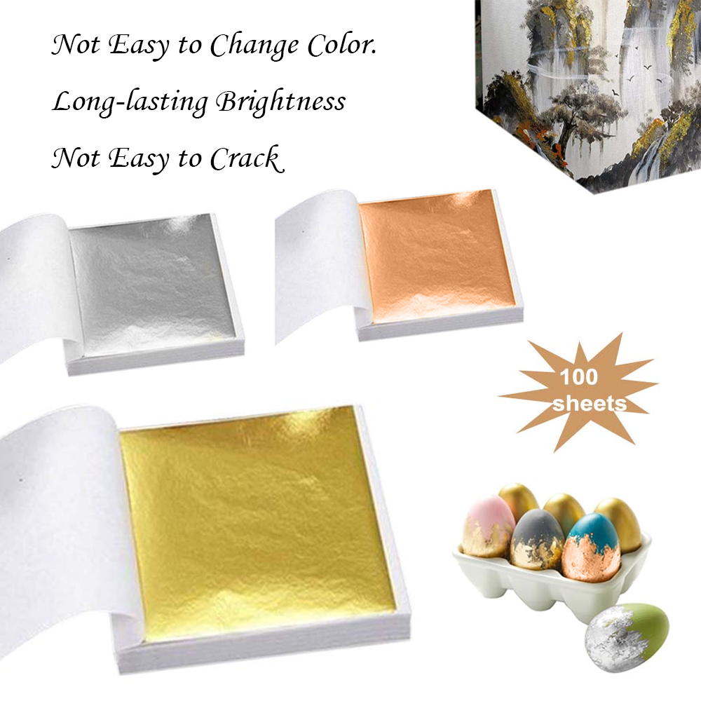 Gold Foil Flakes - 100 Buah Serpihan Daun Tembaga Perak