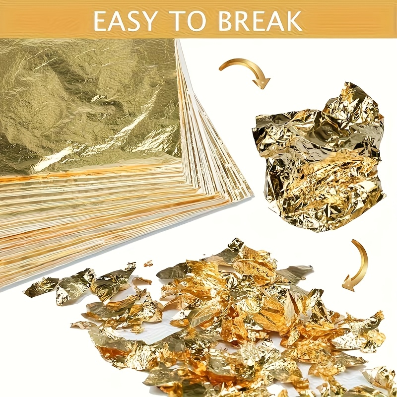 Gold Foil Flakes - Set 100 Lembar Kertas Foil Emas