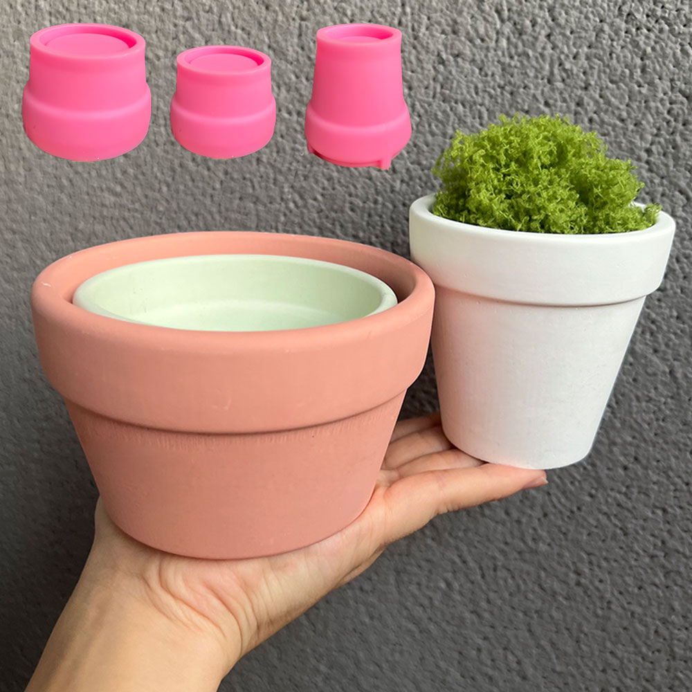 Coaster Mold Round - Besar Pot tanaman beton cetakan silikon