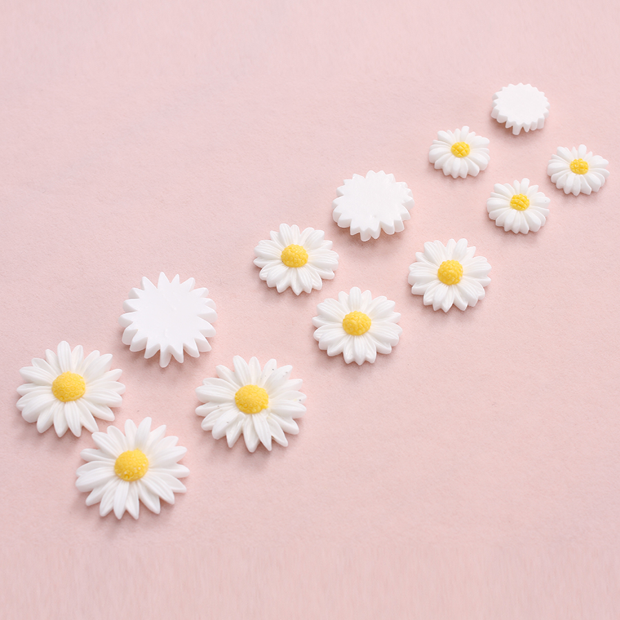 Flower Preservation Resin - 50 buah/Lot 9 mm-22 mm putih