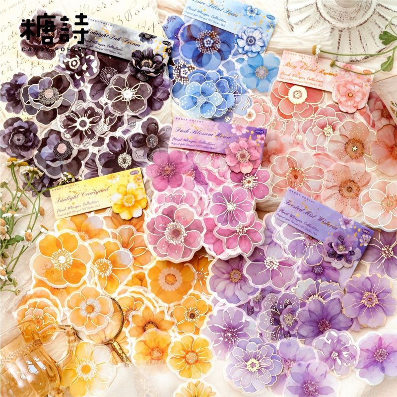 40 Lembar Stiker PET Vintage B - Gold Foil Flakes ulasan dan harga