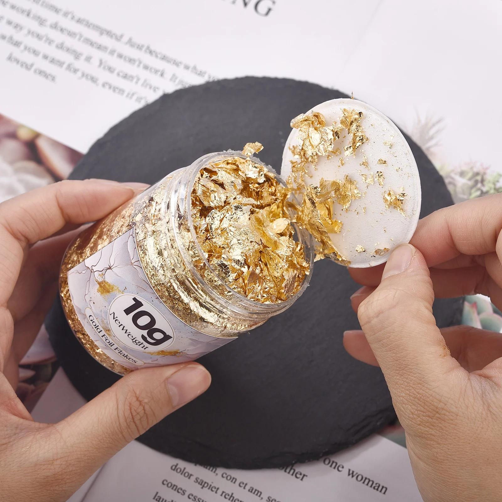 2-10G Tambalan Cetakan Epoksi  - Gold Foil Flakes ulasan dan harga
