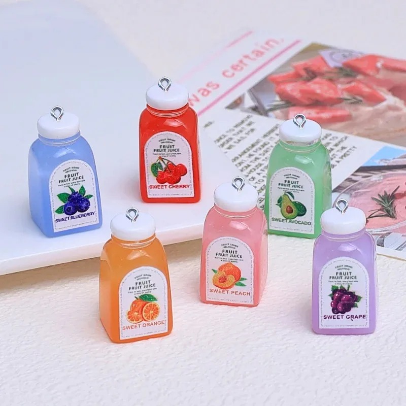 10Pcs Liontin Resin Botol Jus  - Resin Craft Material ulasan dan harga