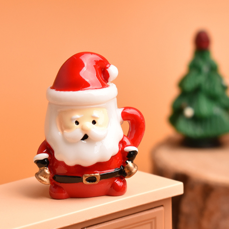 Ornamen Cangkir Teh Mini Santa - Resin Craft Material ulasan dan harga
