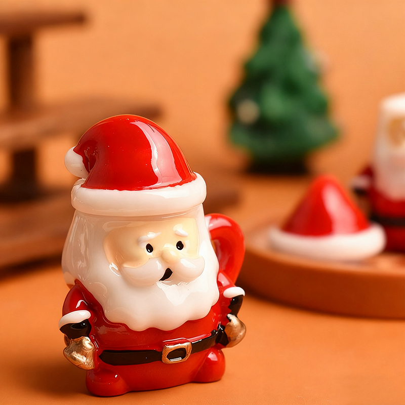 Ornamen Cangkir Teh Mini Santa - Resin Craft Material ulasan dan harga