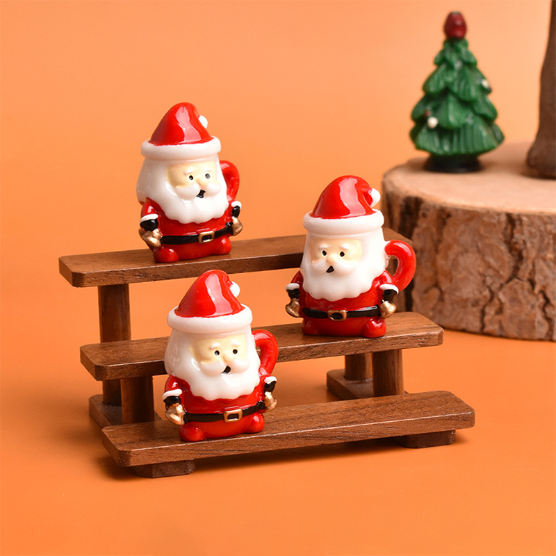 Ornamen Cangkir Teh Mini Santa - Resin Craft Material ulasan dan harga