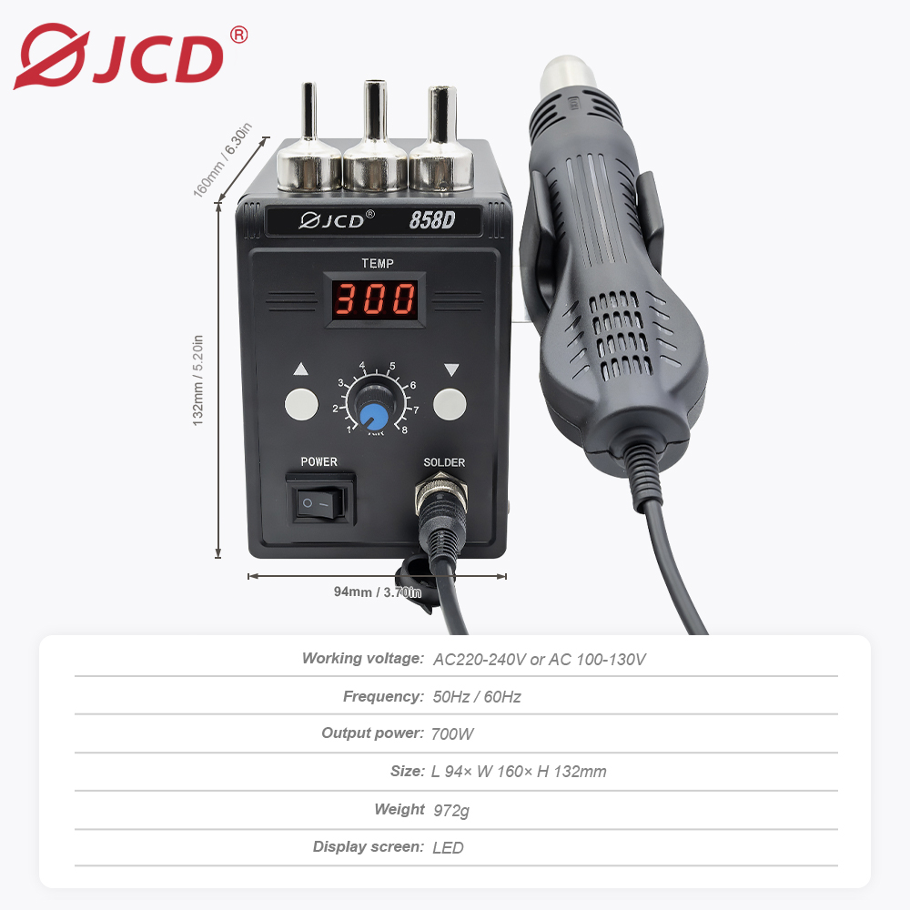 JCD pistol udara panas 858D 70 - Heat Gun Small ulasan dan harga